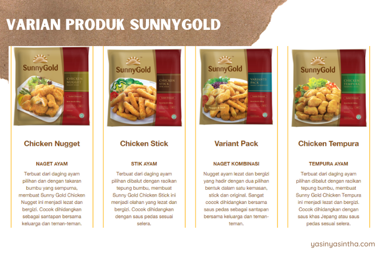 ada beberapa produk sunnygold sebagai pilihan frozen food keluarga