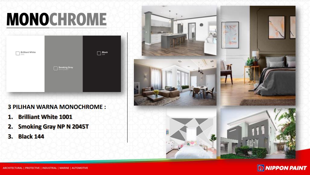 cat warna monochrome untuk tampilan rumah klasik 