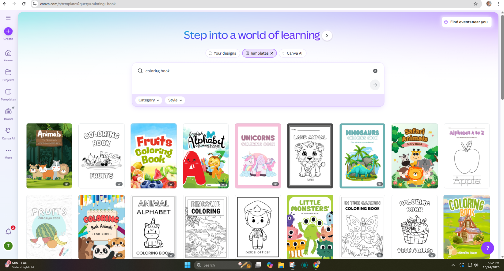 tutorial membuat coloring book di Canva